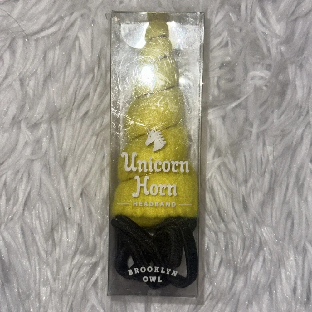 Brooklyn Owl Unicorn‎ Headband Horn Yellow Costume New